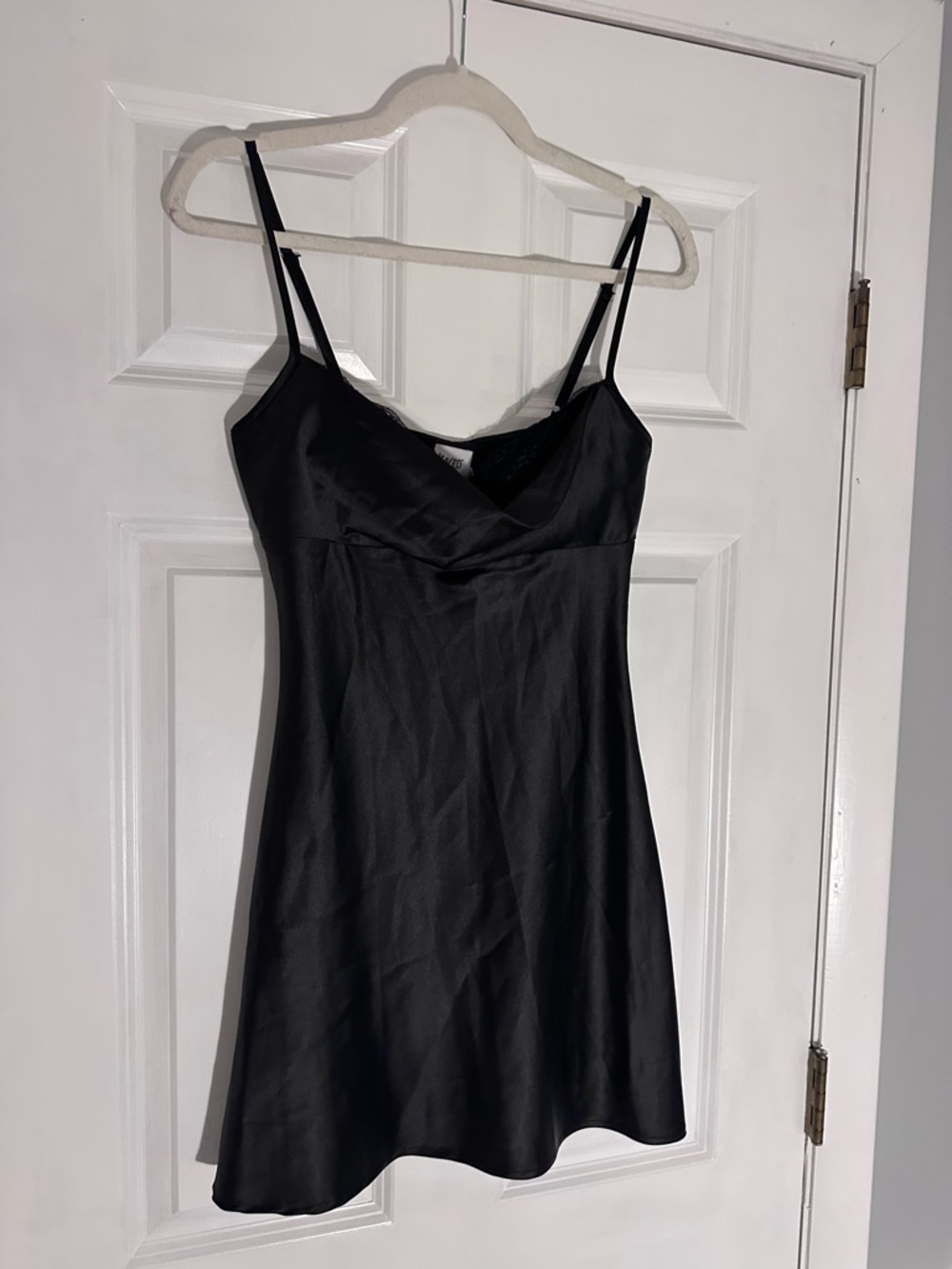 Black Satin Mini Dress – Princess Polly (Size US 4)